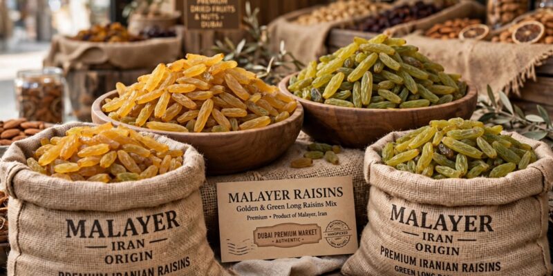 Malayer raisins Dubai premium Iranian golden and green long mix authentic